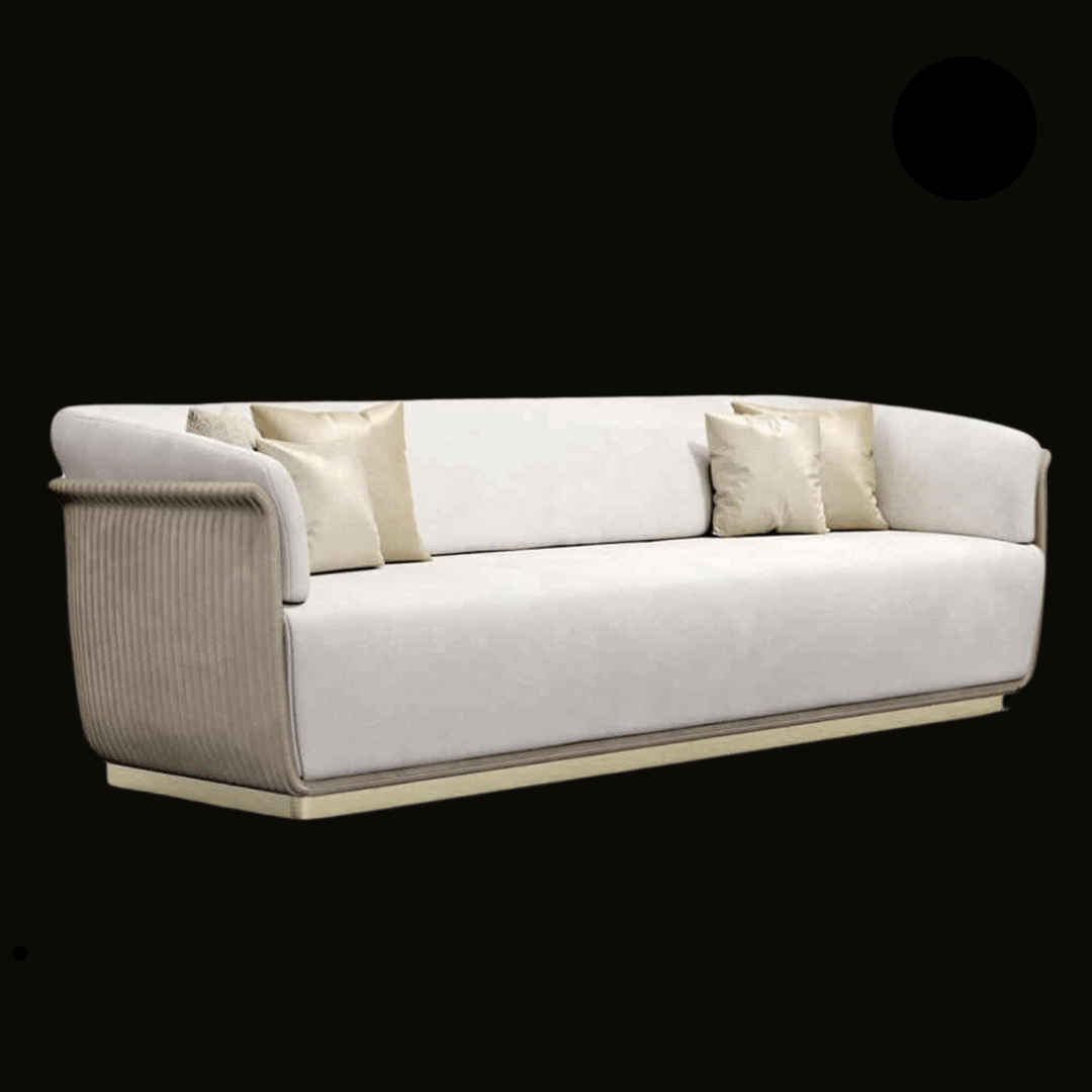 Elegant White Sofa with Satin Pillows |Provance - Provance Decoration