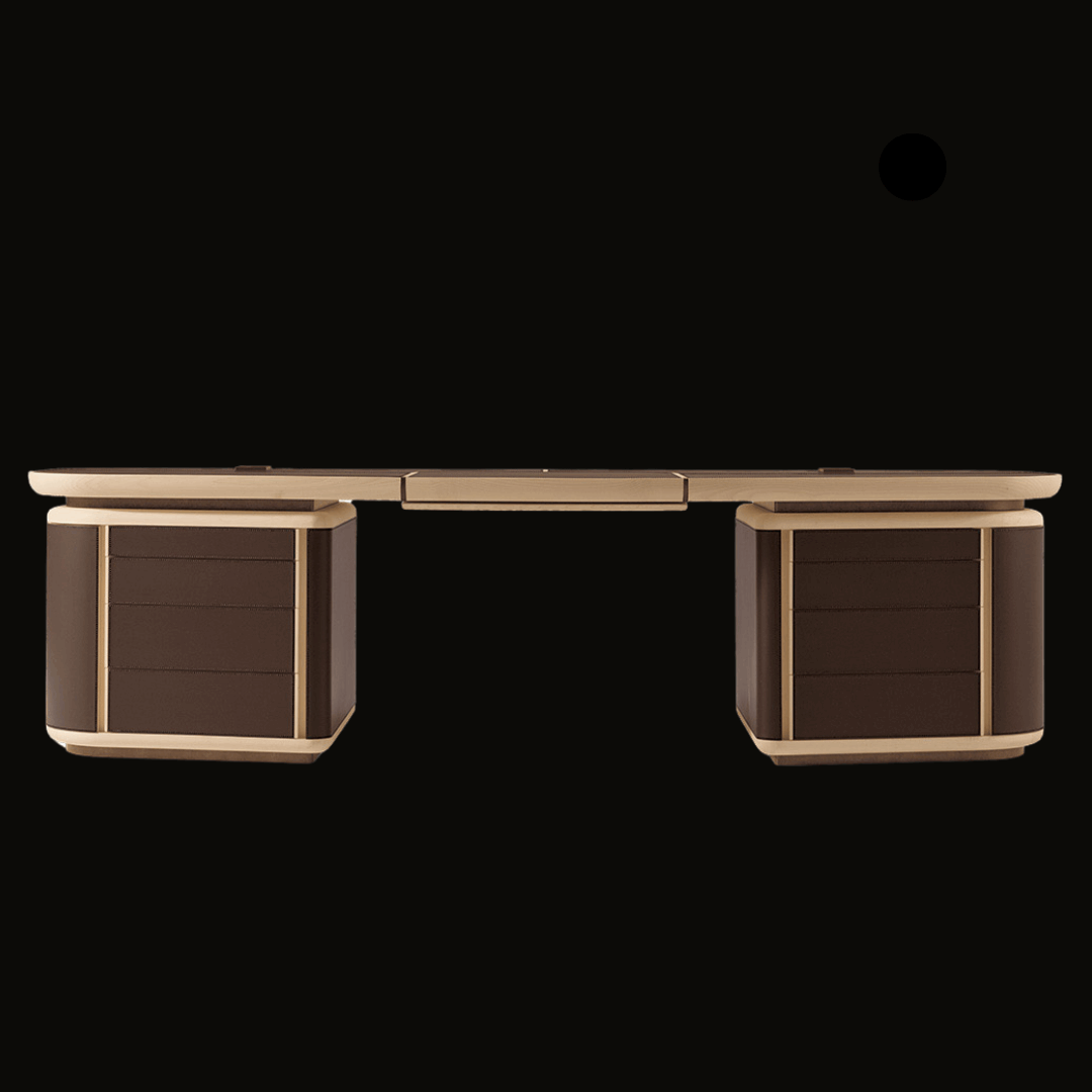 Luxury Executive L-Shaped Desk with Rich Wood Finish and Ample Storage - Provance Decoration