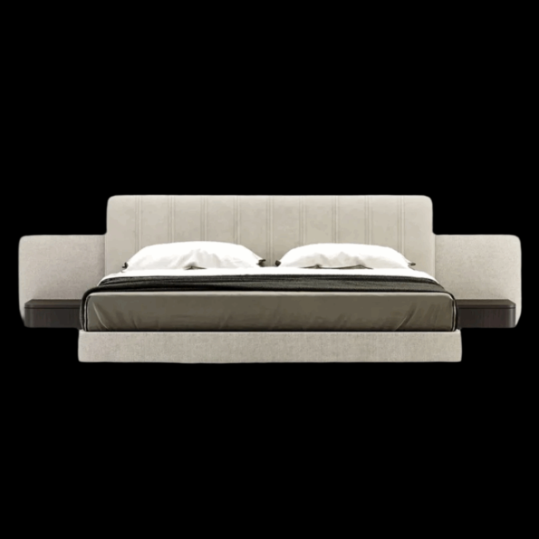 Luxury Upholstered Customizable Bed with Built-in Nightstands – Modern Design - Provance Decoration