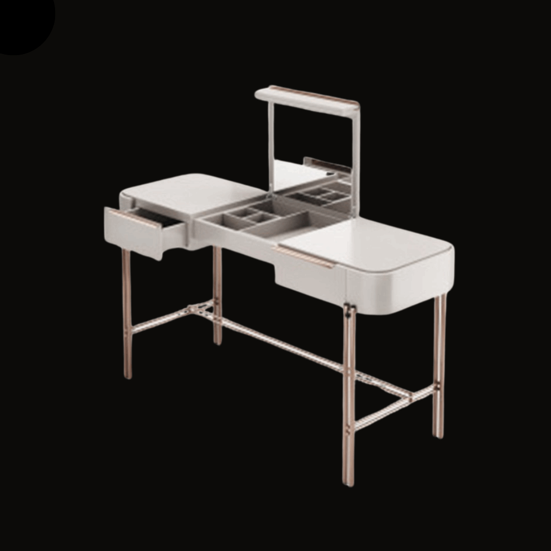 Luxury Vanity Table with Integrated Mirror and Hidden Storage - Handcrafted Modern Dressing Table - Provance Decoration