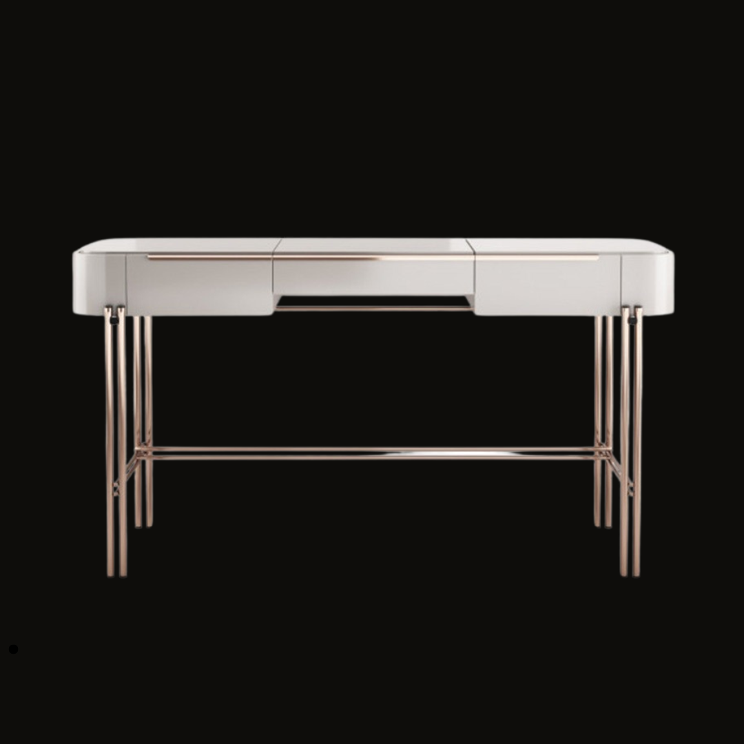 Luxury Vanity Table with Integrated Mirror and Hidden Storage - Handcrafted Modern Dressing Table - Provance Decoration