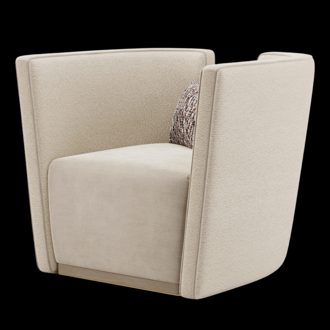 Modern Beige Armchair with Accent Pillows | Luxurious Seating for Contemporary Homes - Provance Decoration