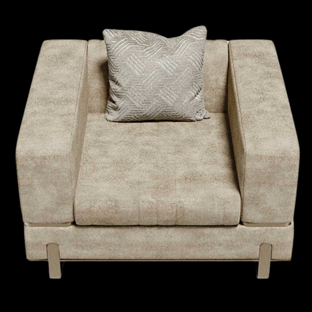 Modern Beige Armchair with Plush Cushion | Provance - Provance Decoration