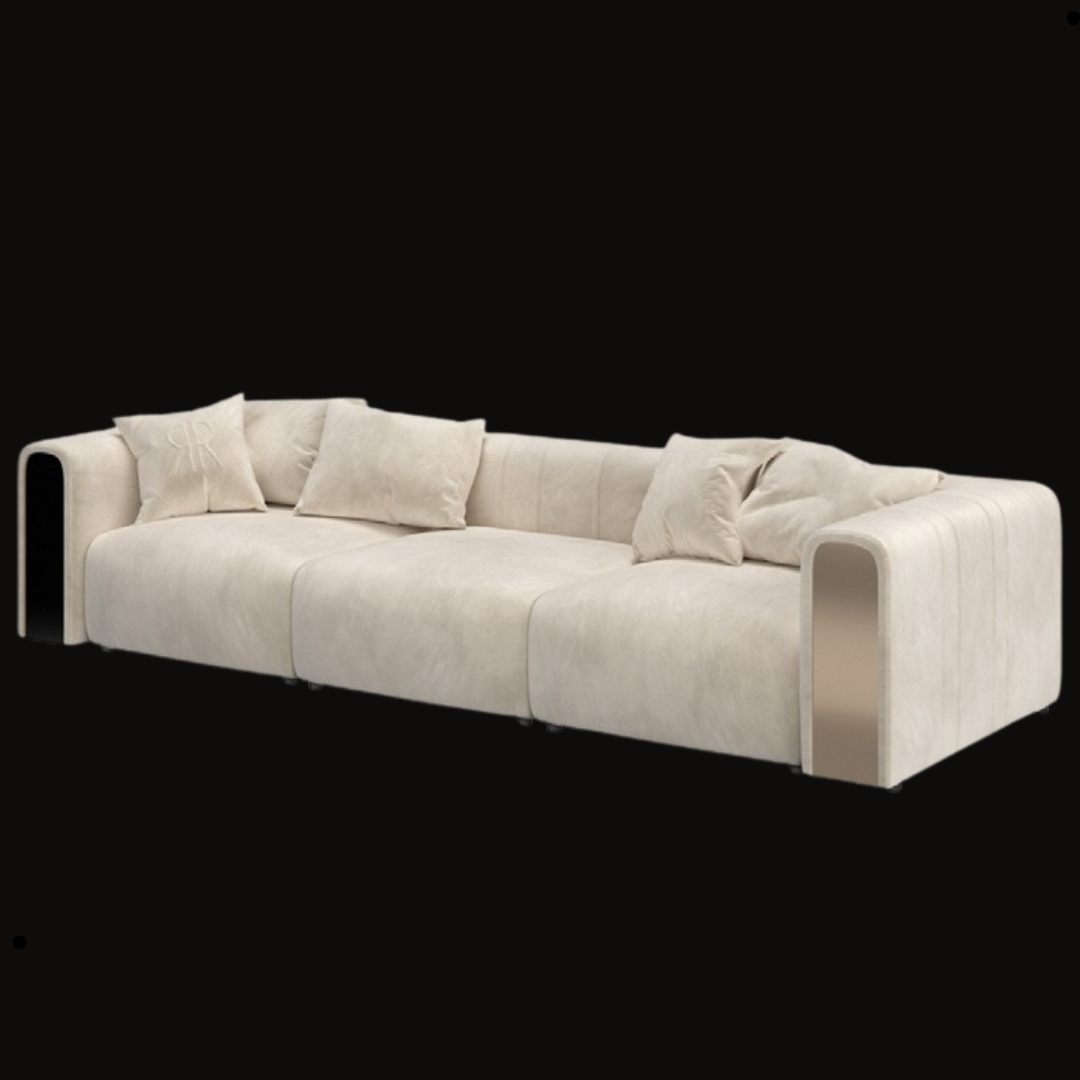Modern Beige Sofa with Metal Accents | Provance - Provance Decoration
