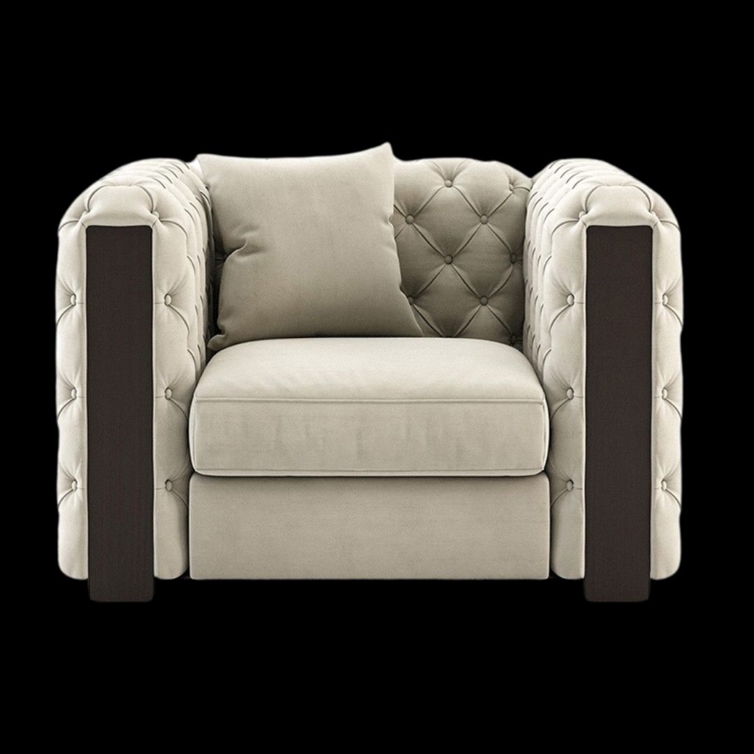Modern Beige Tufted Armchair | Provance - Provance Decoration
