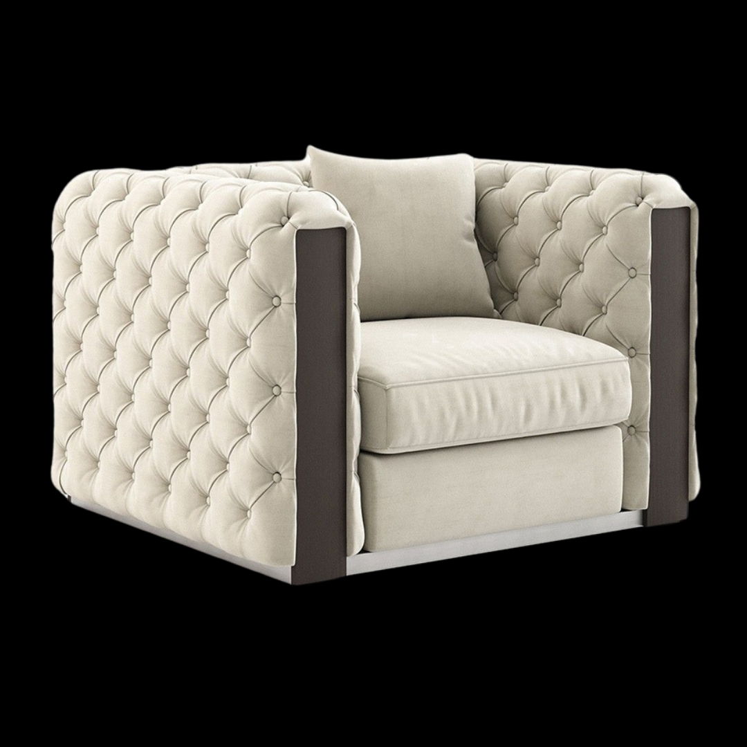 Modern Beige Tufted Armchair | Provance - Provance Decoration