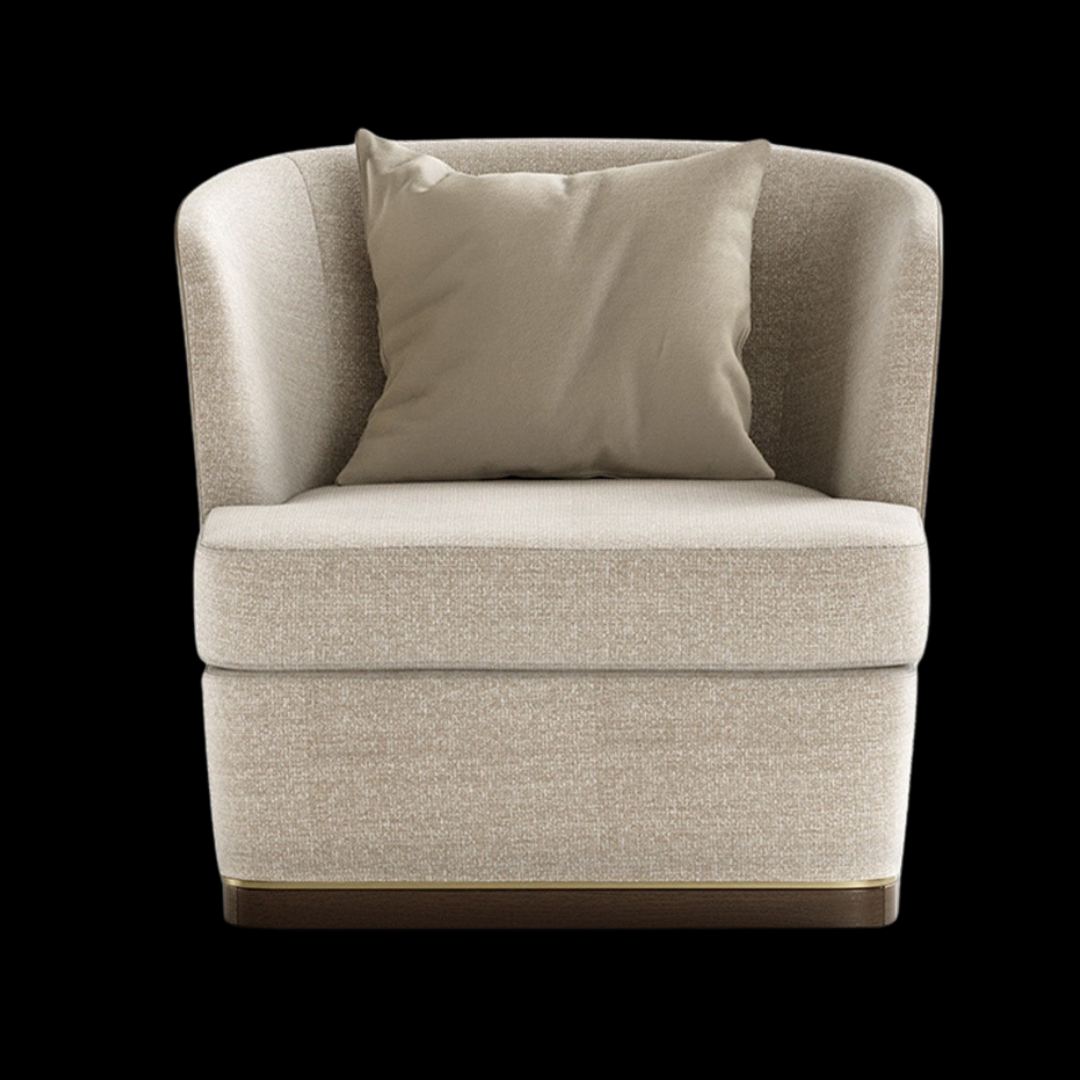 Modern Beige Upholstered Accent Chair | Luxury Living Room Furniture - Provance Decoration
