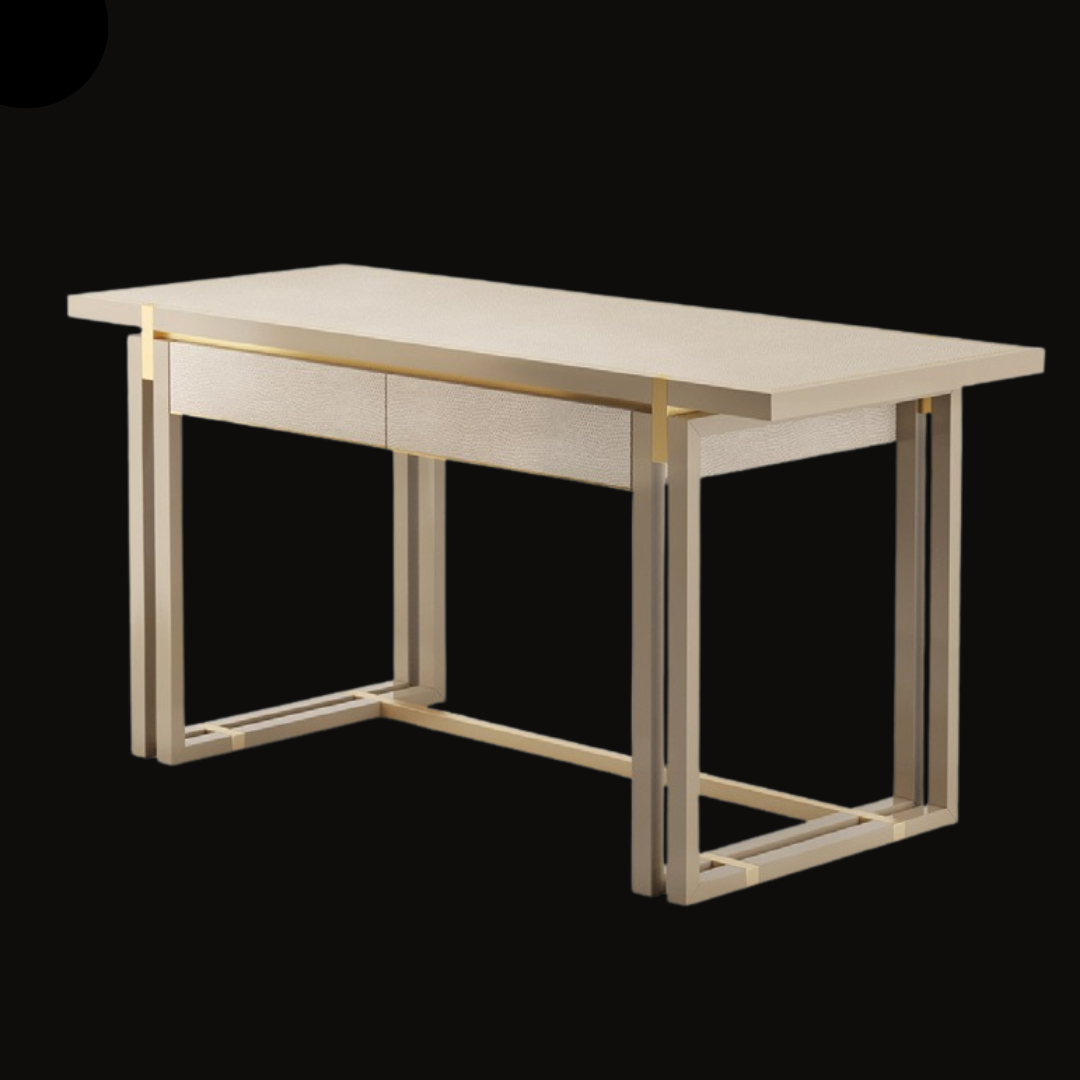 Modern Desk with Minimalist Design and Gold Accents - Handcrafted Workspace Furniture Product Meta Title: - Provance Decoration