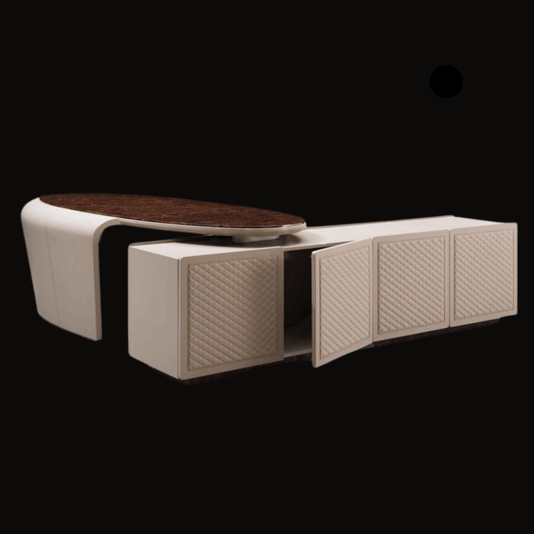 Modern Executive Office Desk – Luxury Wood and Leather Finish - Provance Decoration