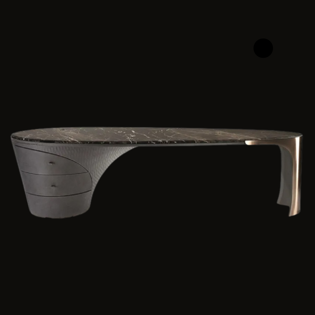 Modern Executive Office Desk with Marble and Wood Finish - Provance Decoration