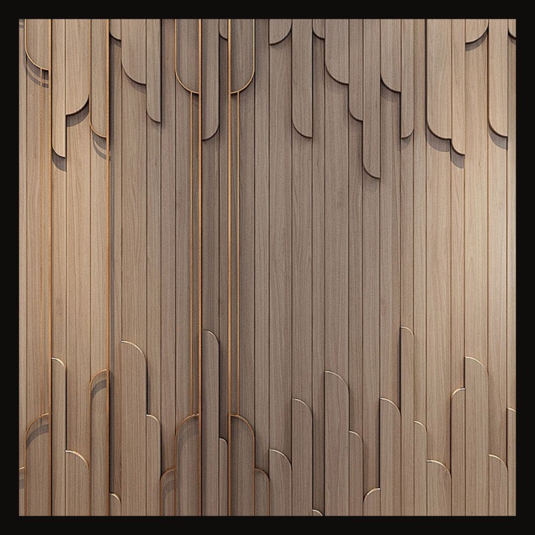 Modern Luxury Wall Cladding – Black with Gold Accents - Provance Decoration