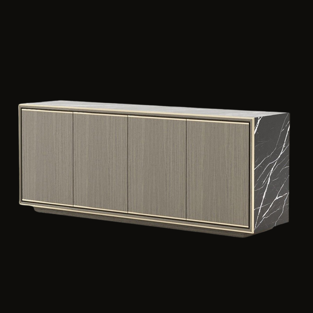 Modern Minimalist Sideboard with Marble and Gold Accents - Provance Decoration