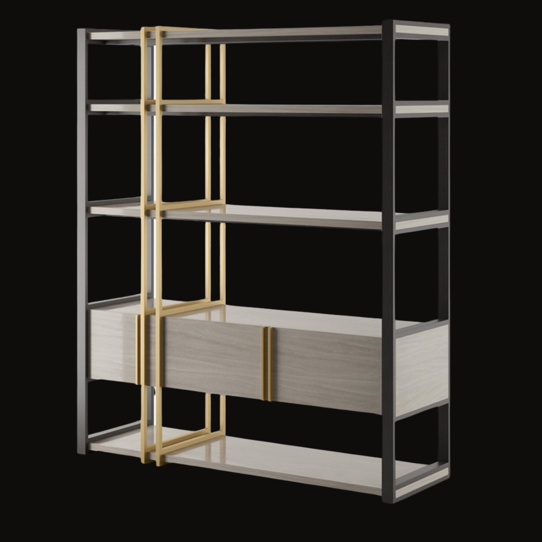 Modern Shelving Unit with Storage Drawers - Provance Decoration