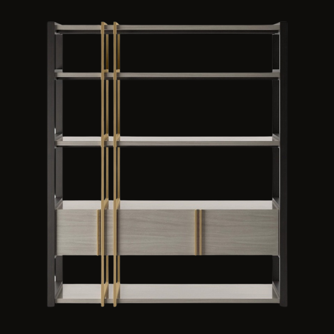 Modern Shelving Unit with Storage Drawers - Provance Decoration