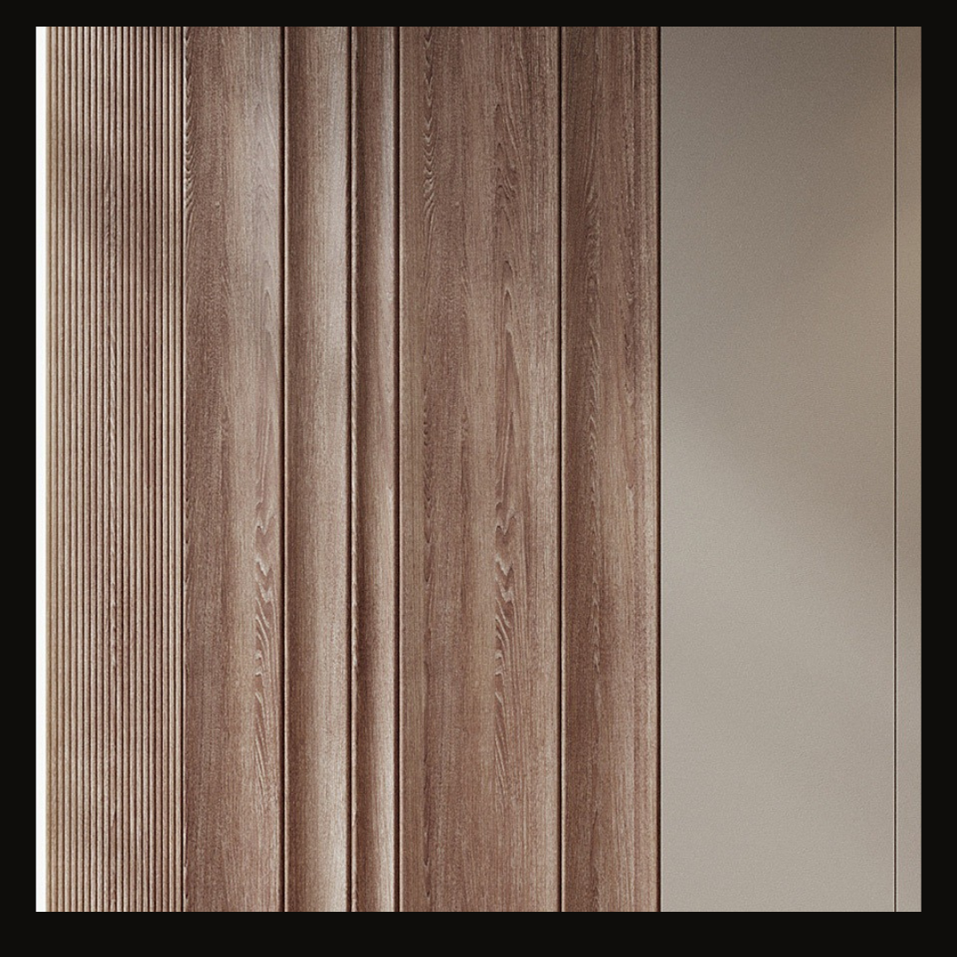 Modern Textured Wall Cladding with Black and Metallic Accents – WC-018 - Provance Decoration