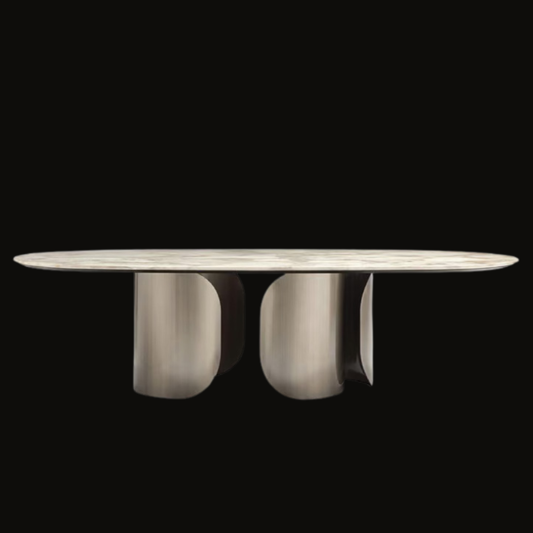 Stainless Steel Dining Table with Marble Top - Provance Decoration