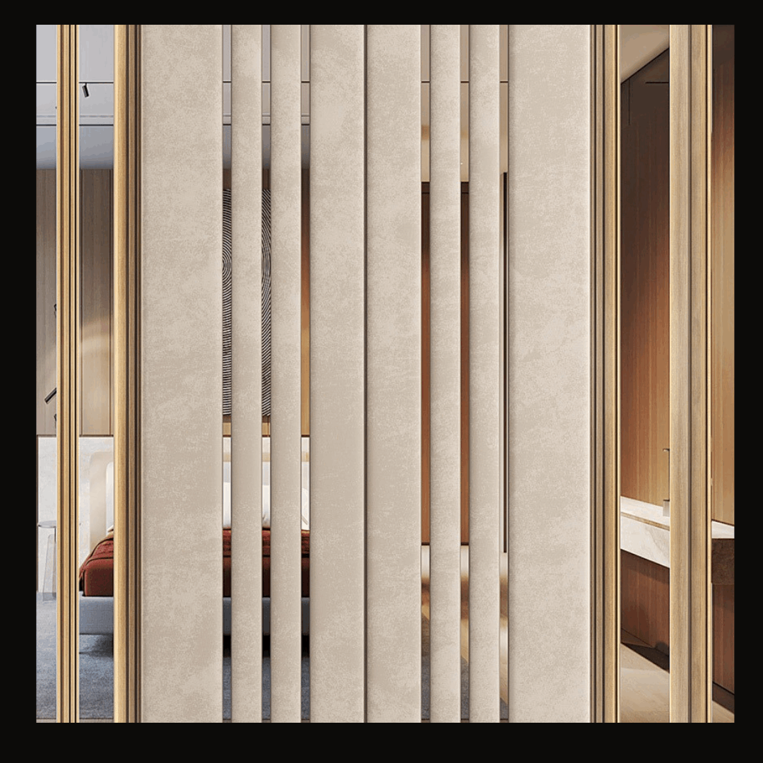 Modern Wooden Wall Cladding with Mirror and Upholstery – WC-011 - Provance Decoration