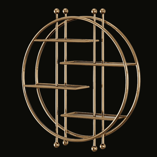 Circular Gold Wall Shelving Unit – SU-050 - Provance Decoration