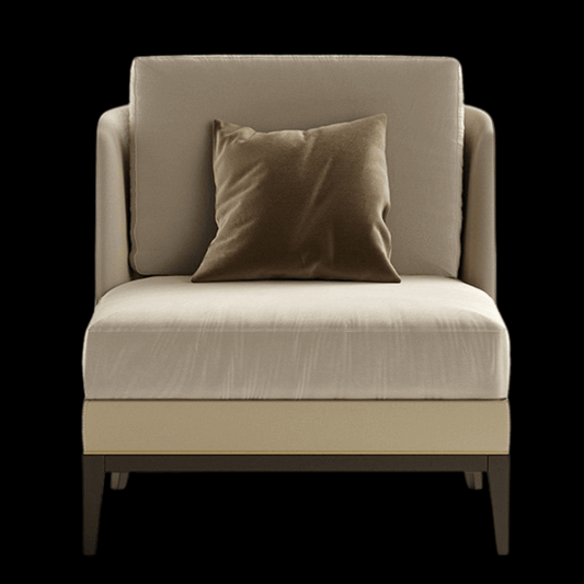 Contemporary Beige Armchair with Soft Cushion – Elegant Living Room Furniture - Provance Decoration
