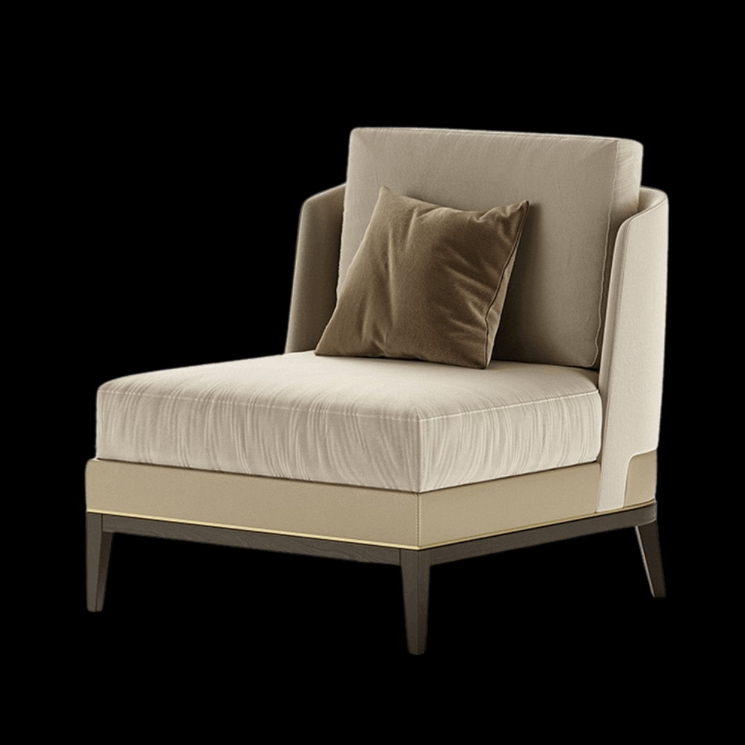 Contemporary Beige Armchair with Soft Cushion – Elegant Living Room Furniture - Provance Decoration
