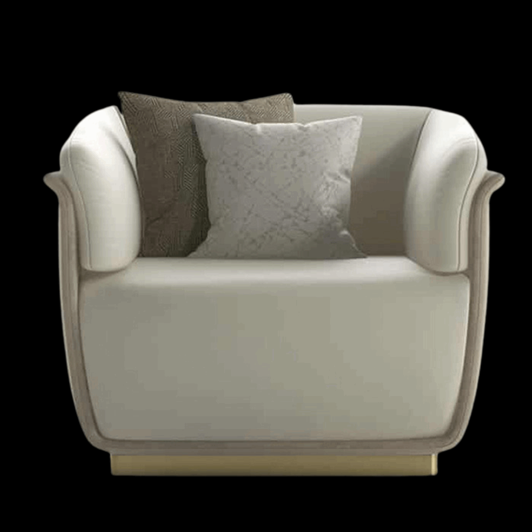 Luxurious Beige Armchair with Sculpted Curves | Provance - Provance Decoration