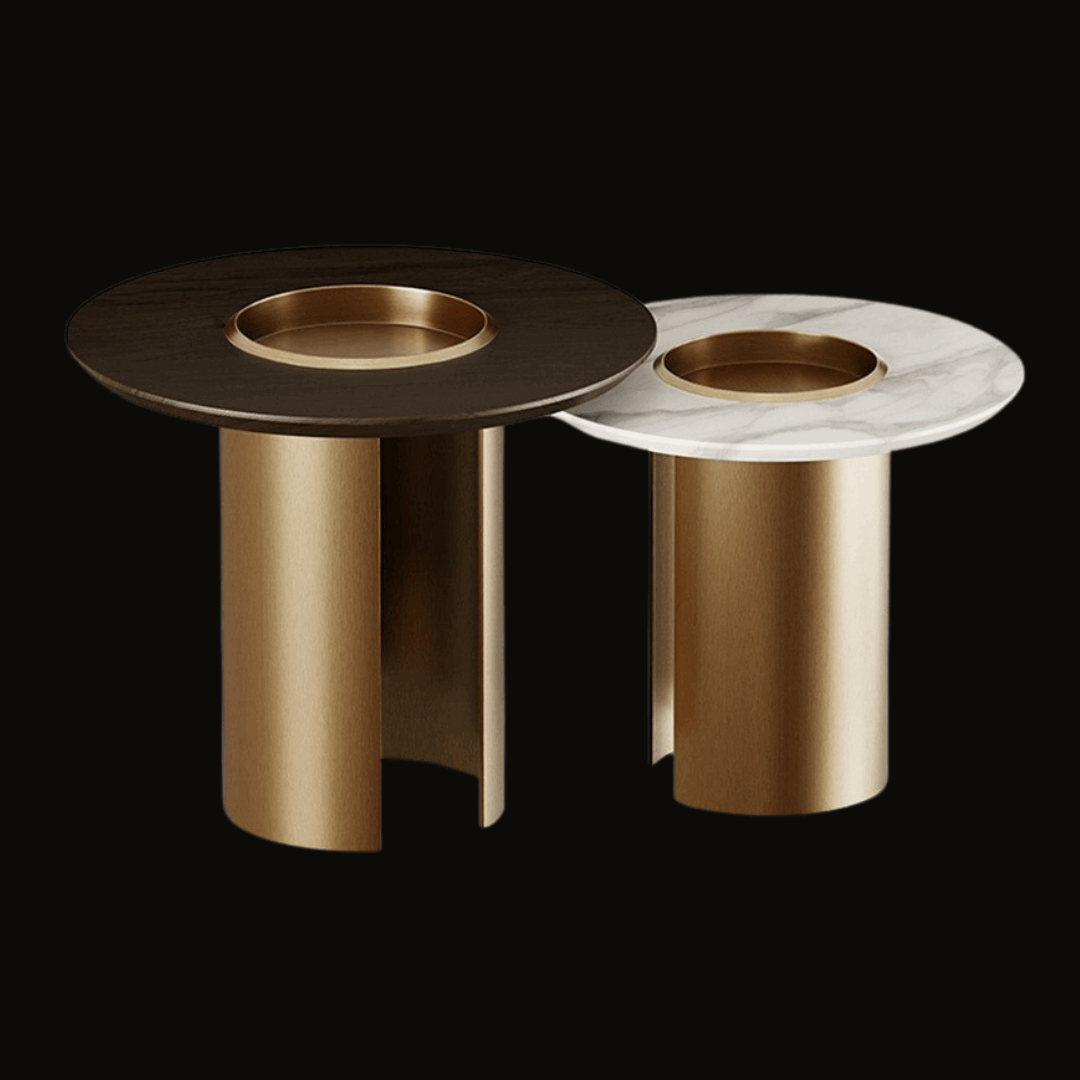 Luxury Marble and Metal Accent Side Table Set - Provance Decoration