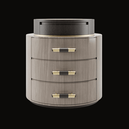 Luxury Round Night Table with Drawers - Elegant Bedside Storage - Provance Decoration