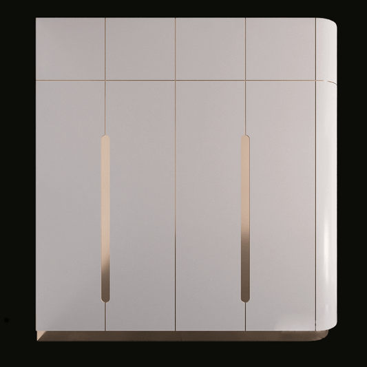 Luxury Sliding Door Wardrobe with Textured Finish and Gold Accents - Handcrafted Modern Closet - Provance Decoration