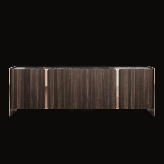 Luxury Wooden Buffet with Marble Top and Metal Accents - Provance Decoration