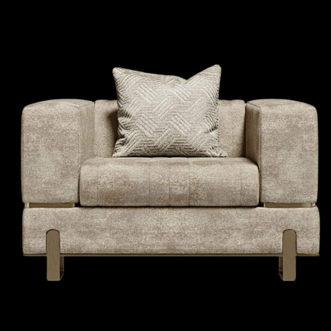 Modern Beige Armchair with Plush Cushion | Provance - Provance Decoration