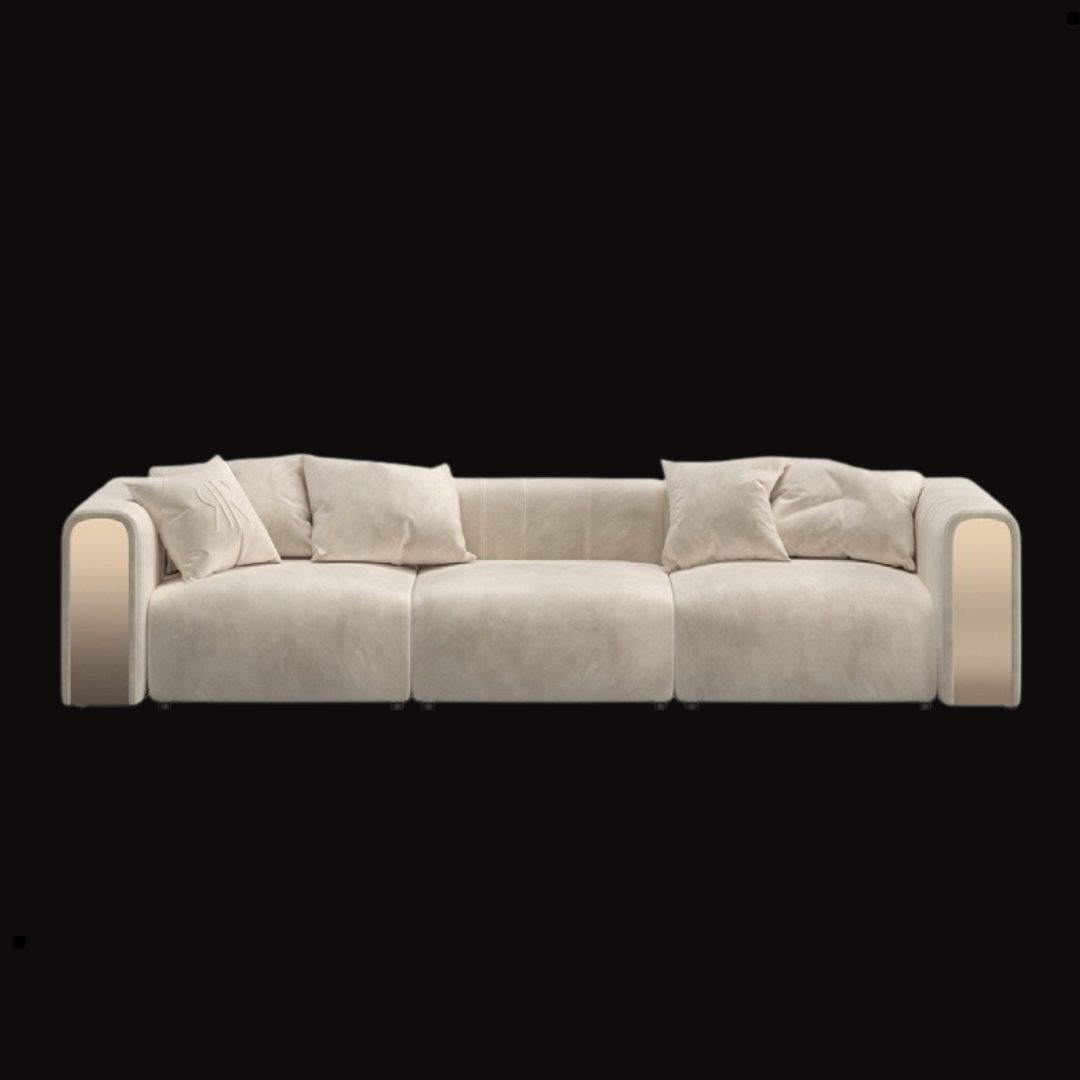 Modern Beige Sofa with Metal Accents | Provance - Provance Decoration