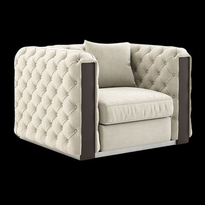 Modern Beige Tufted Armchair | Provance - Provance Decoration