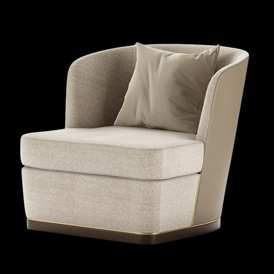 Modern Beige Upholstered Accent Chair | Luxury Living Room Furniture - Provance Decoration