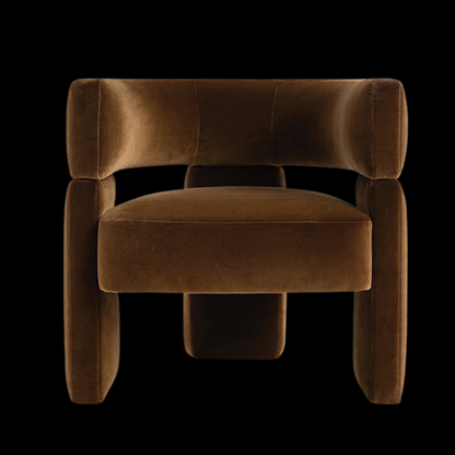 Modern Brown Velvet Armchair | Provance - Provance Decoration