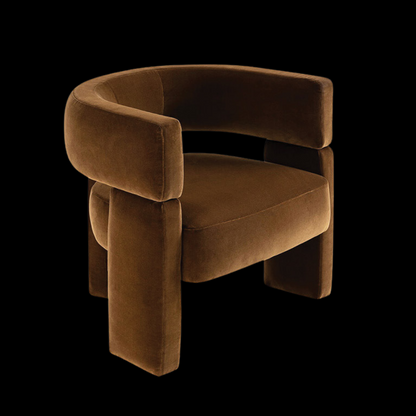 Modern Brown Velvet Armchair | Provance - Provance Decoration