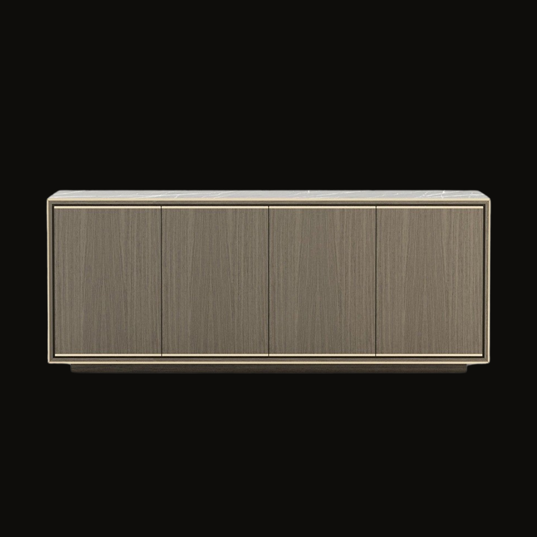 Modern Minimalist Sideboard with Marble and Gold Accents - Provance Decoration
