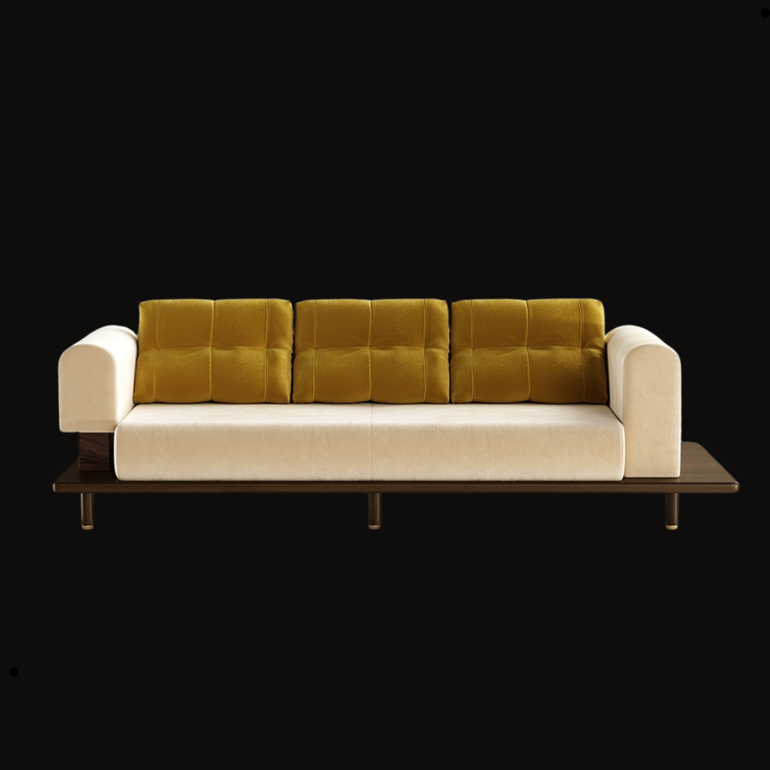 Modern Tufted Velvet Sofa with Wooden Base | Provance - Provance Decoration
