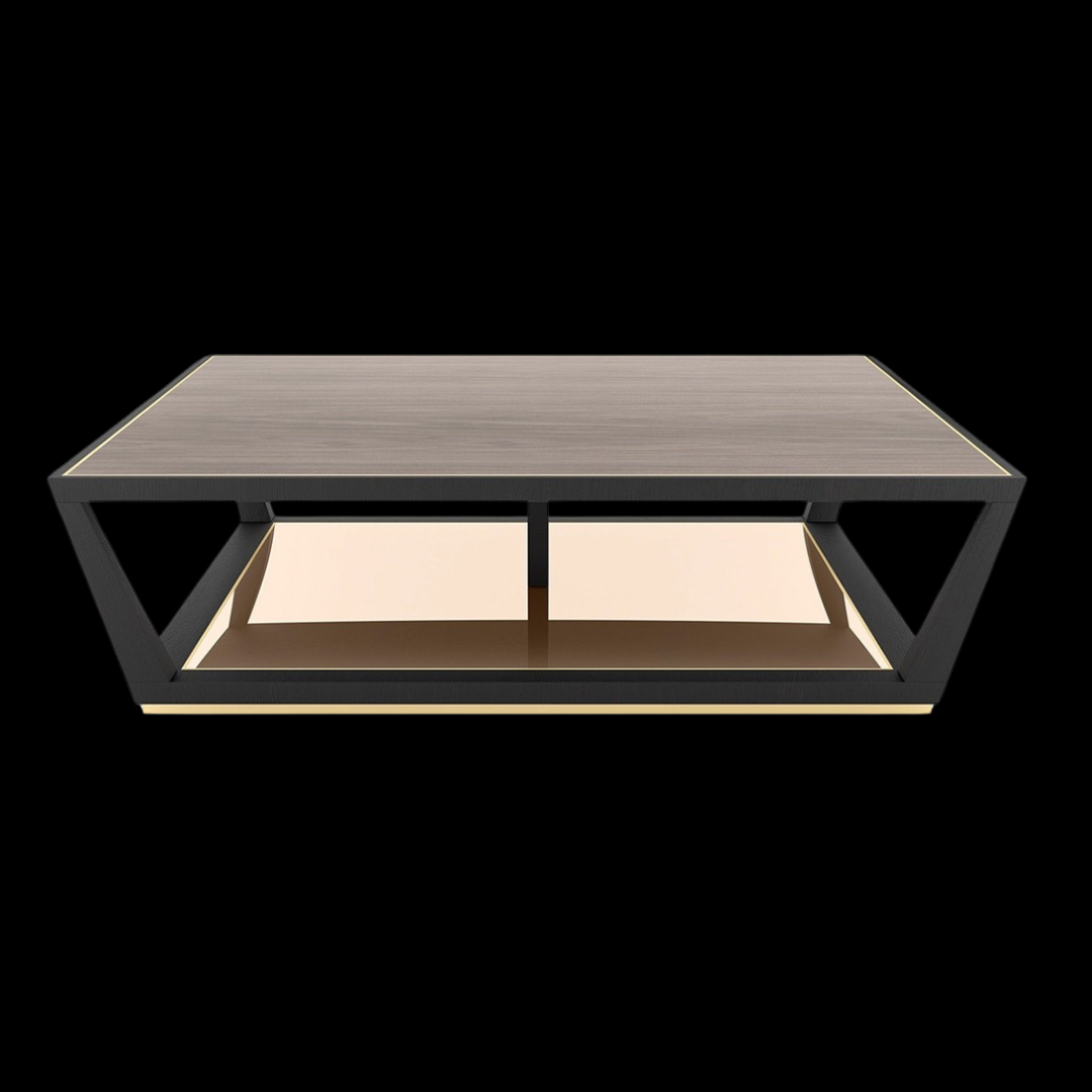 Sleek modern square coffee table with open shelf – Inside Home Studio