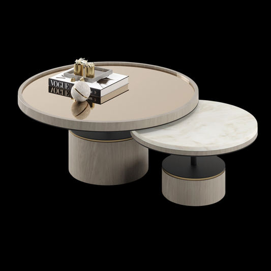 Contemporary Nesting Round Coffee Table Set | Provance