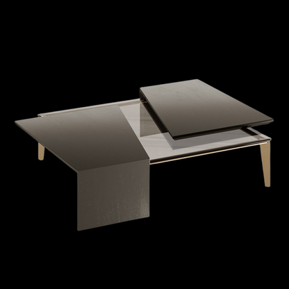 Modern Geometric Coffee Table with Sleek Panels