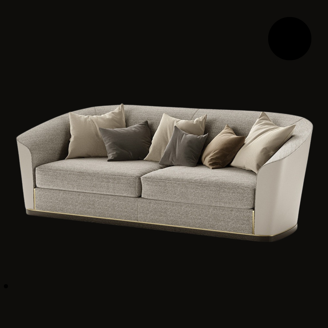 Contemporary Upholstered Sofa with Curved Back | Provance