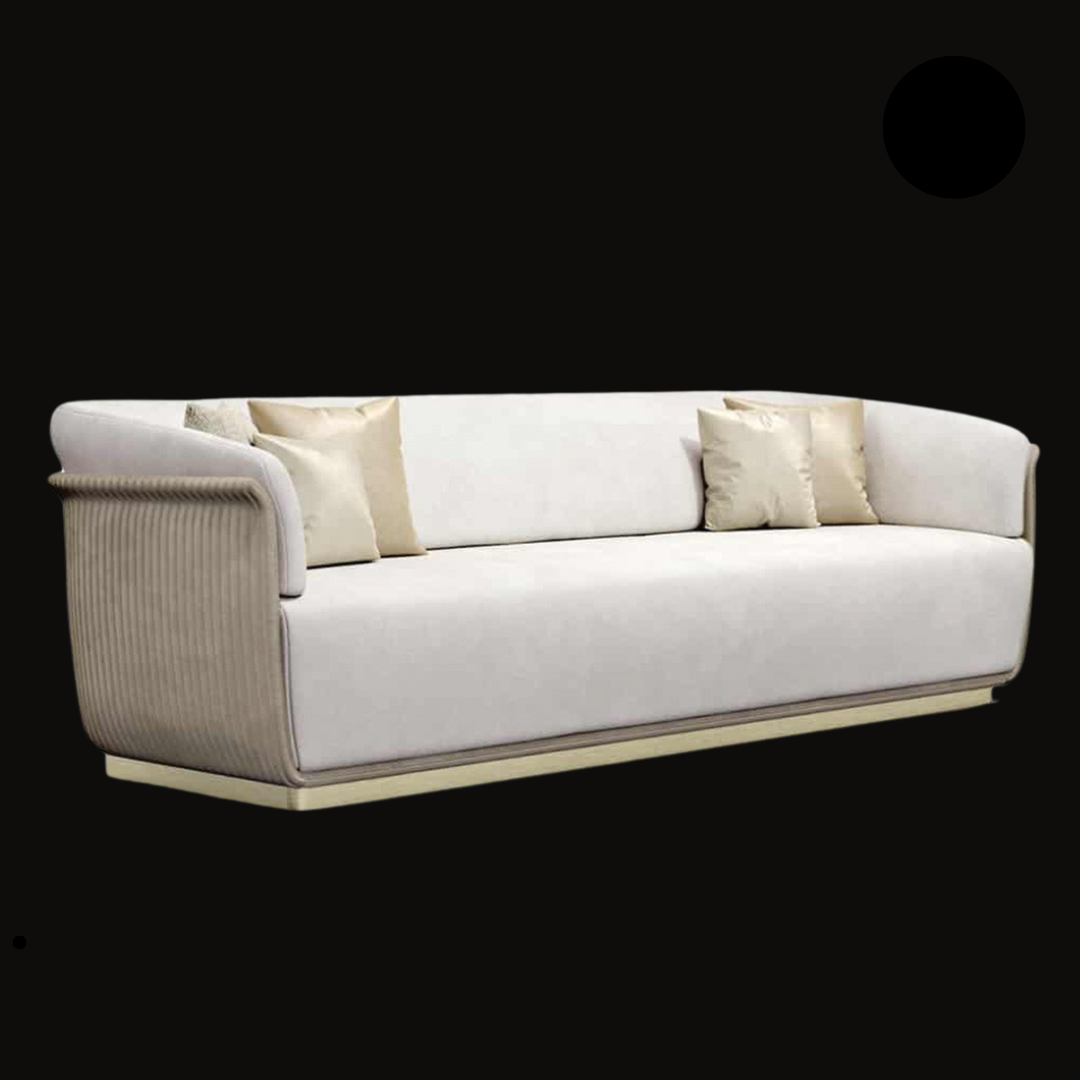 Elegant White Sofa with Satin Pillows |Provance