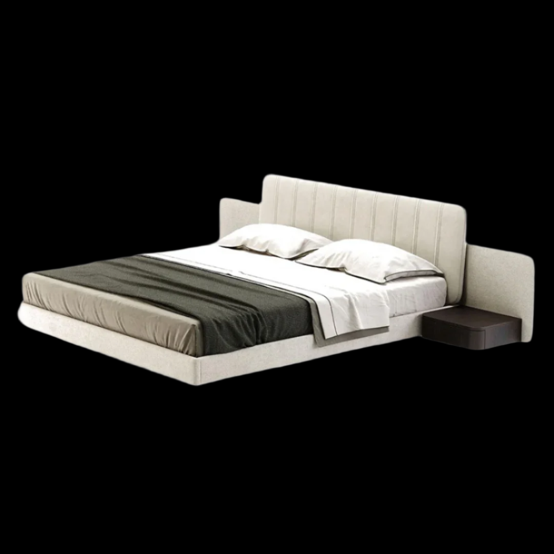 Luxury Upholstered Customizable Bed with Built-in Nightstands – Modern Design