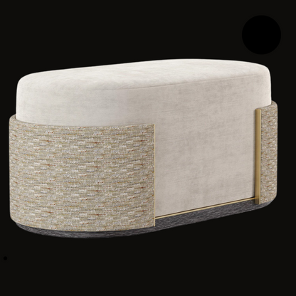 Round Upholstered Bench with Textured Accents - Luxury Seating for Contemporary Spaces