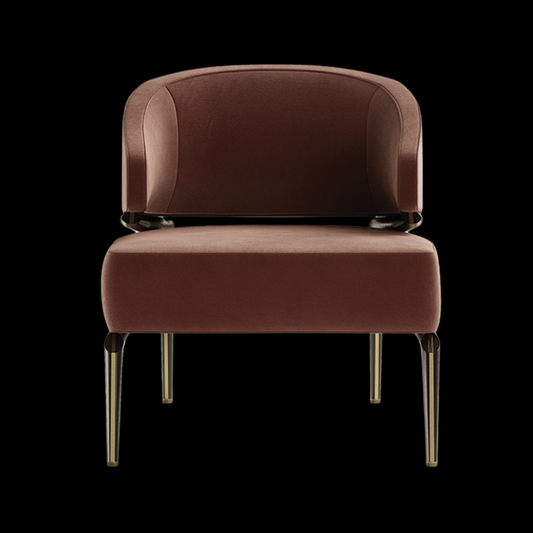 Modern Velvet Armchair with Gold Legs | Provance