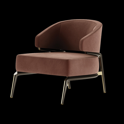 Modern Velvet Armchair with Gold Legs | Provance