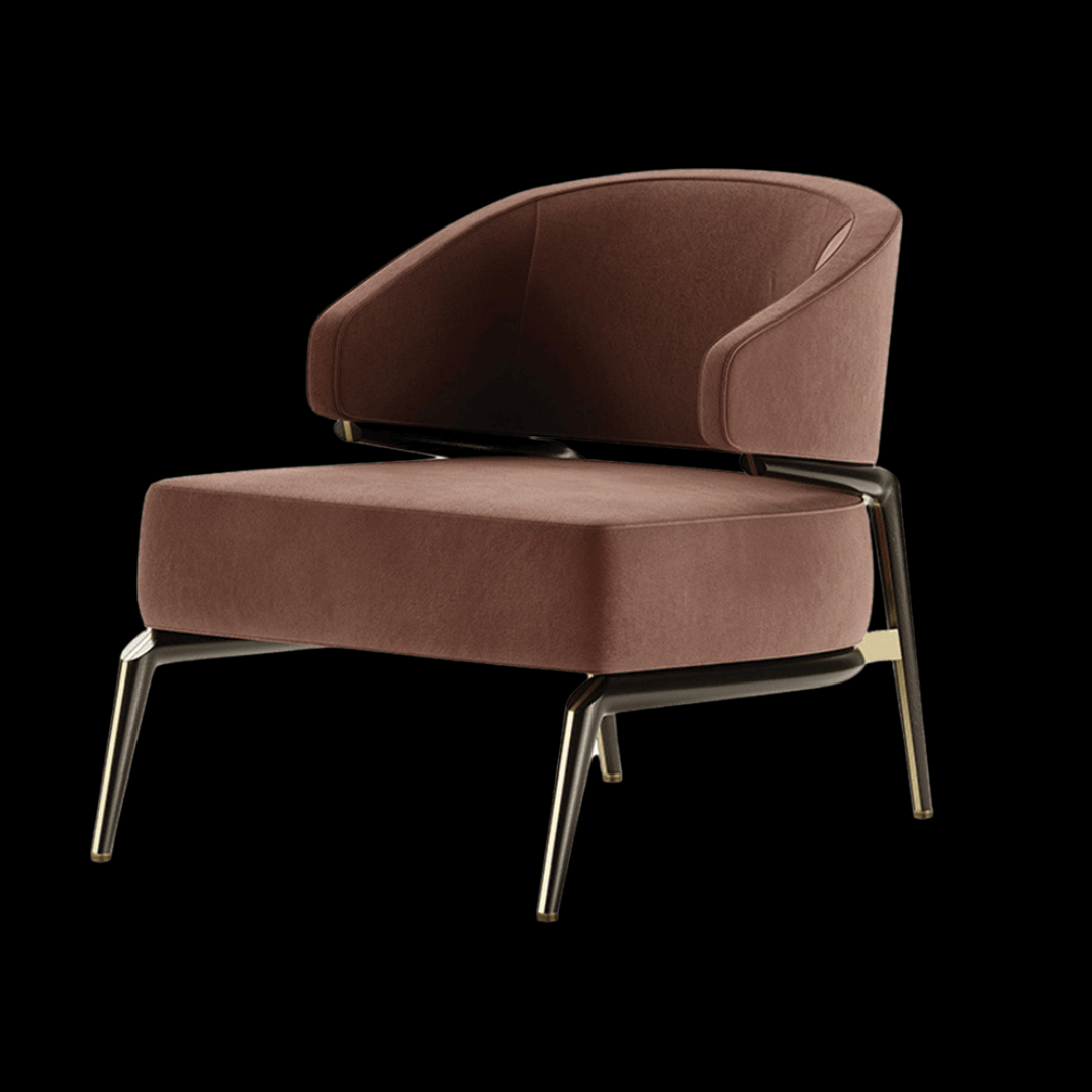 Modern Velvet Armchair with Gold Legs | Provance - Provance Decoration