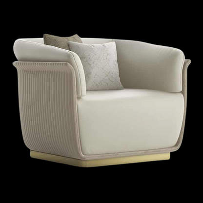 Luxurious Beige Armchair with Sculpted Curves | Provance