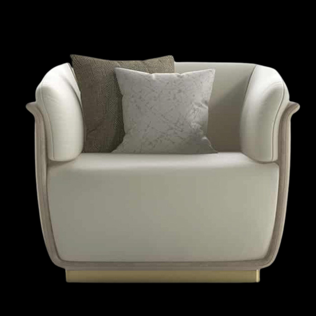 Luxurious Beige Armchair with Sculpted Curves | Provance