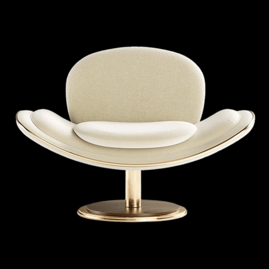 Modern White Swivel Armchair with Gold Base |Provance - Provance Decoration